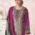 Stylee lifestyle magenta lawn cotton embroidered dress material