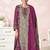 Stylee lifestyle magenta lawn cotton embroidered dress material