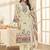 Stylee lifestyle cream lawn cotton embroidered dress material