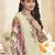 Stylee lifestyle cream lawn cotton embroidered dress material