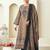 Stylee lifestyle brown lawn cotton embroidered dress material