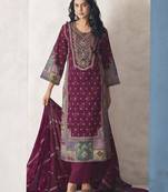 burgundy lawn cotton embroidered dress material
