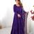 Purple Tiered Anarkali Gown     Full Flare with Zari Border Dupatta