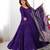 Purple Tiered Anarkali Gown     Full Flare with Zari Border Dupatta