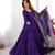 Purple Tiered Anarkali Gown     Full Flare with Zari Border Dupatta