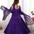 Purple Tiered Anarkali Gown     Full Flare with Zari Border Dupatta