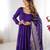 Purple Tiered Anarkali Gown     Full Flare with Zari Border Dupatta