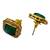Green carved stone gold plated choker set with stud earrings | traditional bridal jewellery
