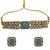 Mint carved stone gold plated choker set with stud earrings | traditional bridal jewellery