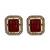 Ruby carved stone gold plated choker set with stud earrings | traditional bridal jewellery