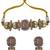 Pink stone choker necklace set with pearl kundan detailing for women and girls