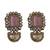 Pink stone choker necklace set with pearl kundan detailing for women and girls
