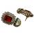 Ruby stone choker necklace set with pearl kundan detailing for women and girls