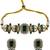 Green stone choker necklace set with pearl kundan detailing for women and girls