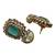 Mint stone choker necklace set with pearl kundan detailing for women and girls