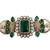 Green stone choker necklace set with pearl kundan detailing for women and girls