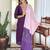 Purple sequnece floral embroidery chanderi silk kurta set with printed dupatta for women