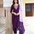 Purple sequnece floral embroidery chanderi silk kurta set with printed dupatta for women