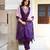 Purple sequnece floral embroidery chanderi silk kurta set with printed dupatta for women