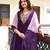 Purple sequnece floral embroidery chanderi silk kurta set with printed dupatta for women