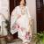 White floral sequence embroidery kurta set with chanderi dupatta for women