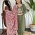 Mehendi green floral sequence embroidery viscos chanderi silk kurta set with printed  crepe dupatta for women