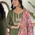 Mehendi green floral sequence embroidery viscos chanderi silk kurta set with printed  crepe dupatta for women