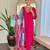 Pink embroidery rayon stylish kurta set with printed organza dupatta for women