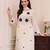 Cream resham floral embroidery rayon kurta set with chanderi dupatta for women