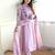 Lavender sequence embroidery chanderi silk kurta set with dupatta for women
