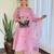 Lavender sequence embroidery chanderi silk kurta set with dupatta for women