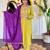 Yellow floral embroidery rayon kurta set with chinon dupatta for women