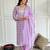 Lavender floral sequence embroidery crepe silk printed kurta set with organza dupatta for women