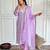 Lavender floral sequence embroidery crepe silk printed kurta set with organza dupatta for women