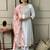 White sequence embroidery viscos silk kurta set with printed organza dupatta for women
