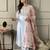White sequence embroidery viscos silk kurta set with printed organza dupatta for women