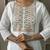 White sequence embroidery viscos silk kurta set with printed organza dupatta for women
