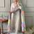 Cream floral sequence embroidery viscos shimmer silk kurta set with printed chinon dupatta for women