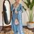 Petrol blue floral embroidery viscos rayon kurta set with printed organza dupatta for women
