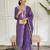 Lavender sequence embroidery viscos chanderi silk kurta set with embroidery organza dupatta for women