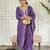 Lavender sequence embroidery viscos chanderi silk kurta set with embroidery organza dupatta for women