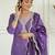 Lavender sequence embroidery viscos chanderi silk kurta set with embroidery organza dupatta for women