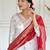 White floral jacquard embroidery silk kurta set with jacquard bandhani dupatta for women
