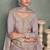 Lavender multi thread & sequence embroidery work chinon free size stitched salwar suit