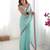 sky blue lace sequins embroidery chiffon saree with blouse
