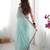 sky blue lace sequins embroidery chiffon saree with blouse