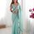 sky blue lace sequins embroidery chiffon saree with blouse
