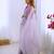 light purple lace sequins embroidery chiffon saree with blouse