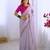 light purple lace sequins embroidery chiffon saree with blouse