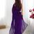 dark purple stone work chiffon saree with blouse